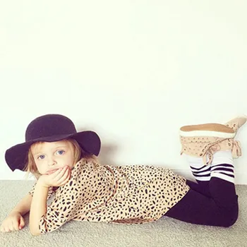 Novetly Batoľa, Dieťa Dieťa Dieťa Dievča Leopard Šaty O-Krku Tri Štvrtiny Rukáv Topy Party Šaty Príležitostné Letné Oblečenie