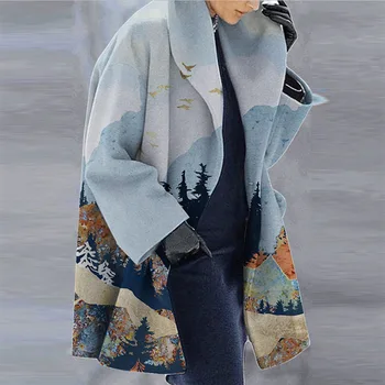 Vintage Coats Pre Ženy Mama Zime Teplé Kabáty Zips S Kapucňou S Vreckom Na Horských Tlač Parkas Plus Veľkosť 2020 Femme Coats