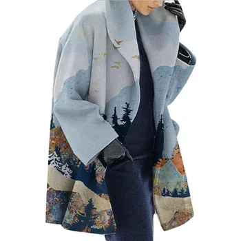 Vintage Coats Pre Ženy Mama Zime Teplé Kabáty Zips S Kapucňou S Vreckom Na Horských Tlač Parkas Plus Veľkosť 2020 Femme Coats