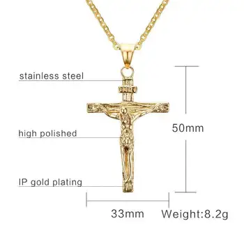 2021 Nové Prišiel Veľkoobchod Módne Šperky Z Nerezovej Ocele S Cross Prívesok Náhrdelník Unisex Ježiša Krista Šperky Darček