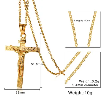 2021 Nové Prišiel Veľkoobchod Módne Šperky Z Nerezovej Ocele S Cross Prívesok Náhrdelník Unisex Ježiša Krista Šperky Darček