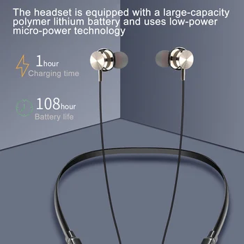 Športové Chrániče Sluchu Magnetické Bezdrôtová 5.0 Slúchadlá Neckband Stereo Headset, Handsfree Slúchadlá S Mikrofónom Slúchadlo