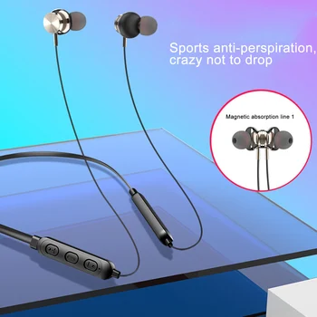 Športové Chrániče Sluchu Magnetické Bezdrôtová 5.0 Slúchadlá Neckband Stereo Headset, Handsfree Slúchadlá S Mikrofónom Slúchadlo