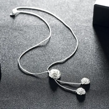 Strieborná farba rose náhrdelník prívesok módne šperky svadobný darček pre ženu dobrú kvalitu N036