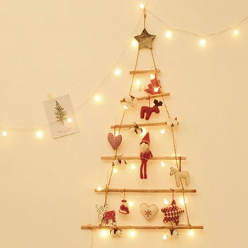DIY Drevené Vianočný Stromček Drevené Steny Zavesenie na Vianočný Stromček Nový Rok Dekorácie pre Domov Ozdoby