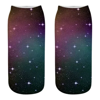 2019 Nové Farebné 3D Hviezdne Oblaky Planéty Vesmír 1 Pár Ženy, Mužov Ponožky Módne Bavlna Polyester Flexibilné Členkové Ponožky