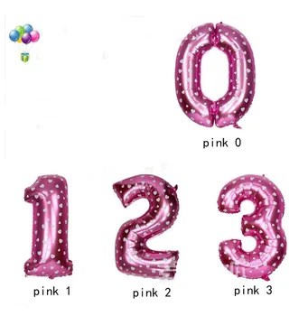 číslo 0-9 16-palcové=40 cm veľkosť S, modré, ružové a fólie mylar hélium Balóniky pre Narodeniny, Svadby, Party Dekorácie Interiéru Plavidlá