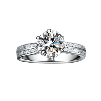 Ruifan 2 Carat Romantický Cubic Zirconia Krúžok pre Ženy Lady 925 Sterling Silver Prstene, Snubné Prstene, Šperky, Doplnky YRI060