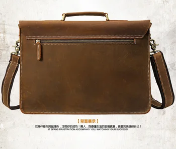 Muži cowe kožené kabelky 2017 nové módne značky vintage bežné obchodné originálne kožené tašky cez rameno, laptop tašky hnedá