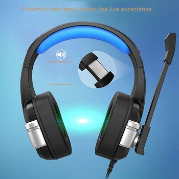 Herný Headset Surround Stereo Slúchadlá s Redukciou Šumu Mikrofónu a LED Svetlo, pre PC a PS4 Jeden Laptop, Inteligentný Telefón