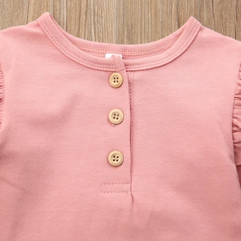 Jeseň Jeseň Novorodenca Dievčatá Oblečenie Prehrabať Jeden-Kusy Zimných Romper Jumpsuit Bavlna Pevné Oblečenie