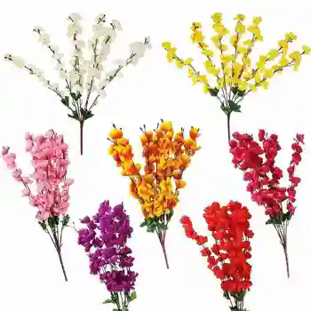7 Jednotlivé Stonky Čerešňové Kvety Domov, Vianočné Dekorácie, Umelé Kvety, Svadobné Party Umelé Falošné Kytice