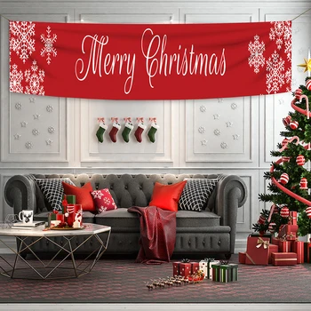 Veselé Vianoce Banner Vianočné Dekorácie pre Domov Vonkajší Obchod Zástavy Vlajky Ťahanie 2021 Šťastný Nový Rok Natal Kerst Noel