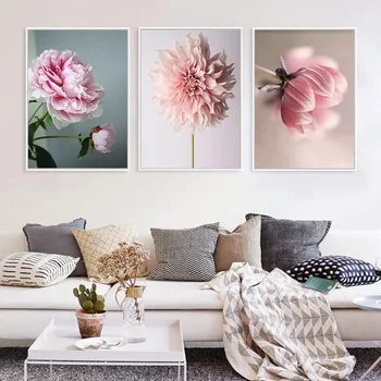 Krása Života Ružové Kvety Wall Art Plátno Na Maľovanie Kvetov, Plagáty A Potlačou Obrazov Na Stenu Pre Obývacia Izba Moderne Zariadené A Bez Rámu