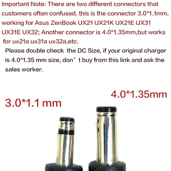 19V 2.37 A maximálne 45 w 3.0*1.1 mm Nabíjačku Pre Notebook Asus Zenbook UX21 UX21E UX31UX31E UX31K UX32 UX42E Napájací Adaptér