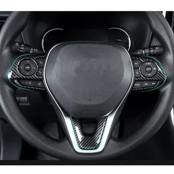 3ks Volante Vozidla Dekorácie Kryt Výbava Rám Nálepka pre 2019 2020 Toyota RAV4 Uhlíkových Vlákien Výbava Kryt Chrome Nálepky