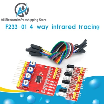 F233-01 Štyroch smeroch infračervené sledovanie / 4 kanál sledovania modul / prenosová sústava / prekážkou vyhýbanie / auto / robot senzory