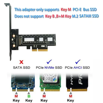 M Kľúč M. 2 pre NVMe PCI-e SSD pre NGFF Typ PCIE slot karty PCI Express 3.0 4X Karty Adaptéra s Chladič pre PC, Notebook, 2242 2260 2280