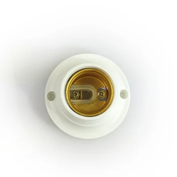 Biela PBT CE E27 Skrutku ploché svietidlo Base LED svetlo Konverzie Žiarovka Pätica 6A domácnosti Stropné svietidlo lampholder 10,5 mm