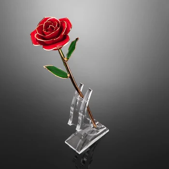 Priehľadný Akrylový Ruže Kvet Rámček Stojan Organizátor Nástroje Držiteľ Kvet Darčeka Pre Priateľku, Manželku, Dekorácie