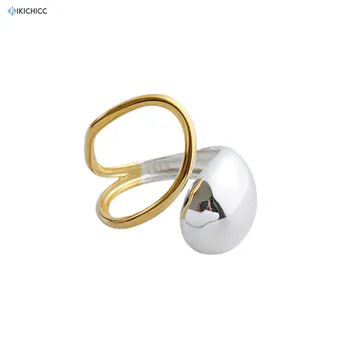Kikichicc 925 Sterling Silver Gold Nepravidelný Luxusné Resizable Krúžky Nové 2020 Rock, Punk Móda Jemné Šperky, Luxusné Šperky