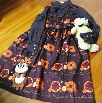 Japonský kawaii dievča sladké lolita šaty cute tlač bowknot viktoriánskej šaty rerto gothic lolita jsk princezná loli jsk cos