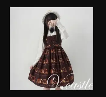 Japonský kawaii dievča sladké lolita šaty cute tlač bowknot viktoriánskej šaty rerto gothic lolita jsk princezná loli jsk cos