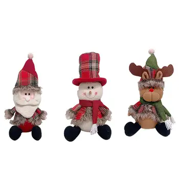 Vianočné Bábika Santa Claus Elk Snehuliak Okenné Dekorácie, Farby Figúrka Ornament Pre Domáce Slávnostné Deti
