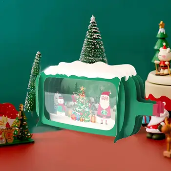 1 Ks 3D Vianočné Plávajúce Fľaša Ručné Darčekové Karty Vám Obálky Darčeky Až PVC Ďakujem S vlastnoručne vyrobenú Pohľadnicu Z7F7