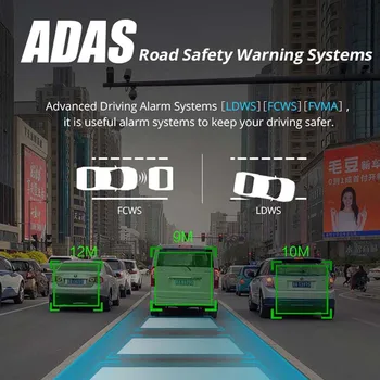 ANSTAR 4G Auta DVR 10 palcový 1080P Fotoaparát Android 5.1 GPS Navigácie ADAS Auta DVR Duálny Objektív Diaľkové Monitorovanie Nočné Videnie Dash Cam