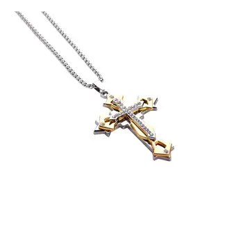 Móda Nehrdzavejúcej Ocele Cross Prívesok Náhrdelníky Panovačný Drahokamu Cross Prívesok Náhrdelníky pre Ženy, Mužov, Šperky