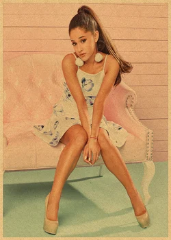 Nové Ariana Grande Hudobné Hviezdy Spevák Krásy Kraft Papier Plagát Tlačí Fotografie, Portrétne Fotografie Bar, Kaviareň Wall Art