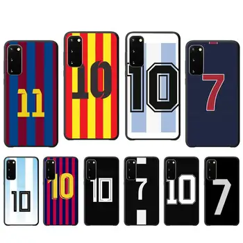 Futbal číslo futbal telefón prípade kryt pre Samsung galaxy S9 S10 S20 Plus Note8 Note9 Note10 A80 A01 silikónové prípadoch coque
