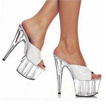BBZAI Nový vzor Vynikajúcej kvality obuv žena, 15 CM veľkosť Papuče topánky Tenké Podpätky Fashion Show Pohodlné 34-45 46