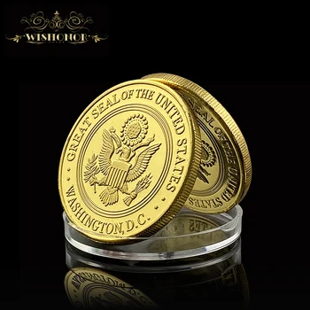 2017 Vianočný Darček Pre obchod so Mince Hollywood Socha Slobody Pamätné Mince 24K Zlatom Vojenské Mince