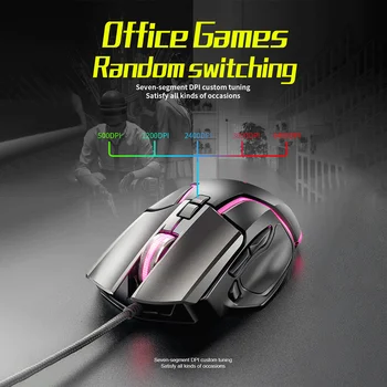 Herná Myš Ľahký Wired Mouse Duté Hernej Myši Nastaviteľné 7 Tlačidiel, Vhodná pre Herné/Office