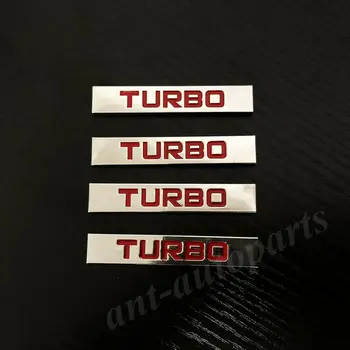 4pcs 3D Kov Chróm Turbo T Kufri Blatník Znak, Odznak Odtlačkový Nálepky Šport
