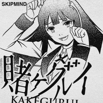Kawaii Kakegurui Yumeko Jabami T Shirt Mužov Krátky Rukáv Manga a animovaného televízneho seriálu T-tričko Bavlna Fanúšikov Tee Topy Oblečenie