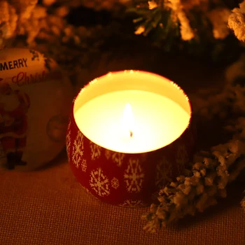 Vianočný Darček Box Plech Odtieň Vianočné Bezdymového Sviečka Štedrý Deň Atmosféru Pri Sviečkach Vianočný Darček Decor Navidad Sviečka