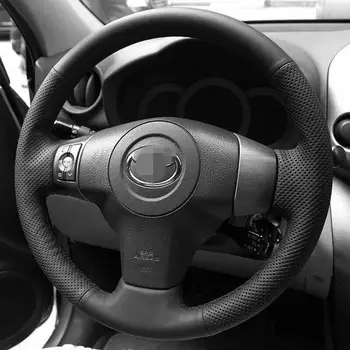 Auto Ručne šité Čierny Kožený Volant, Kryt na Toyota Yaris Vios RAV4