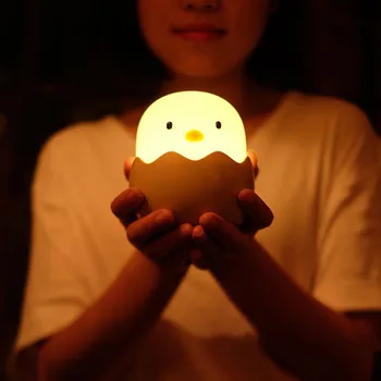 Silikónové Egg Shell Kuracie LED Nočné Svetlo Stmievateľné Tumbler stolná Lampa USB Nabíjateľné Spálňa Nočná Lampa pre Deti Baby