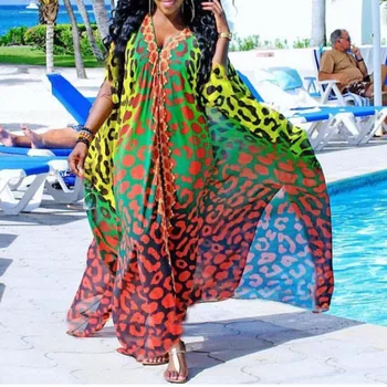 Africké Oblečenie Plus Veľkosť tvaru Singel svojim Šifón Šaty 2021 Ženy, Batwing Rukáv Šaty Dashiki Afriky Šaty