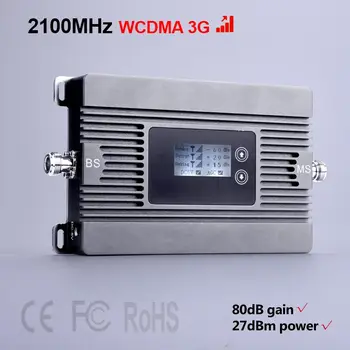 Vysoký Výkon mini 2100mhz, 3G mobilný signál booster 80dBi opakovač signálu 3g WCDMA signálu celulárnej siete zosilňovač Iba zariadenie+Zátka