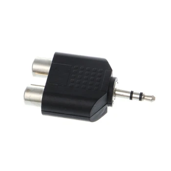 Pozlátené 3.5 mm Stereo Audio Samec Konektor do 2 RCA samica Konektor Y Splitter Adaptér Konektor