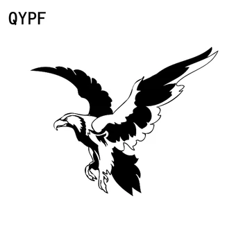 QYPF 19 CM*15 CM Osobnosti Dekorácie Vinyl Auto Nálepky EAGLE Odtlačkový Čierna/Strieborná Auto-styling Grafické C15-0878