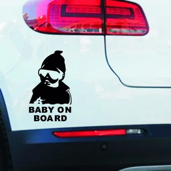 Móda Krásne Baby Na Palube Upozornenie Kotúča, Reflexné, Nepremokavé Auto Okno Samolepky Farba Čierna Biela