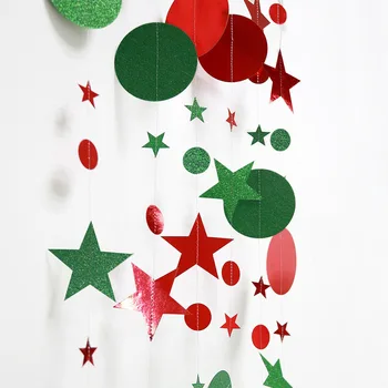4m Vianočný Kruh, Hviezda Garland Papier Bunting Banner Strany Visí Plavidlá Výzdoba Svadby, Narodeniny Izba Dekor Dodávky