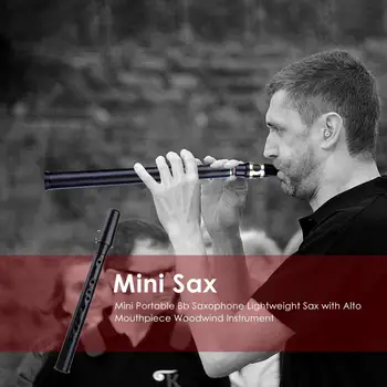 Mini Pocket Bb Saxofón Sax ABS s Alto Mouthpieces 2 Ks Reed, prepravný Vak Woodwind Nástroj Podpory Pre Dropshipping