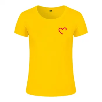 Móda Ženy T-shirt Short Sleeve T Košele List Tlač Srdce Funny T-shirt Womenmen Bavlna Bežné Hip Hop Tričká