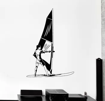 Muž Obtlačky Obývacia Izba Dekorácie Windsurfing Surfer Vody Extrémne Športy Samolepky na Stenu Domova nástenné Maľby YY372